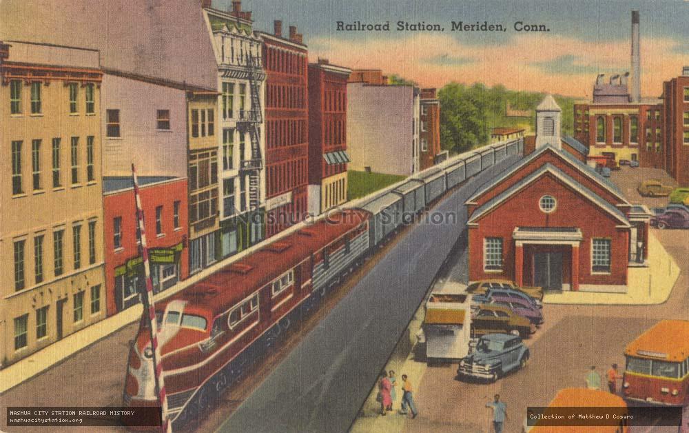 Postcard: Railroad Station, Meriden, Connecticut